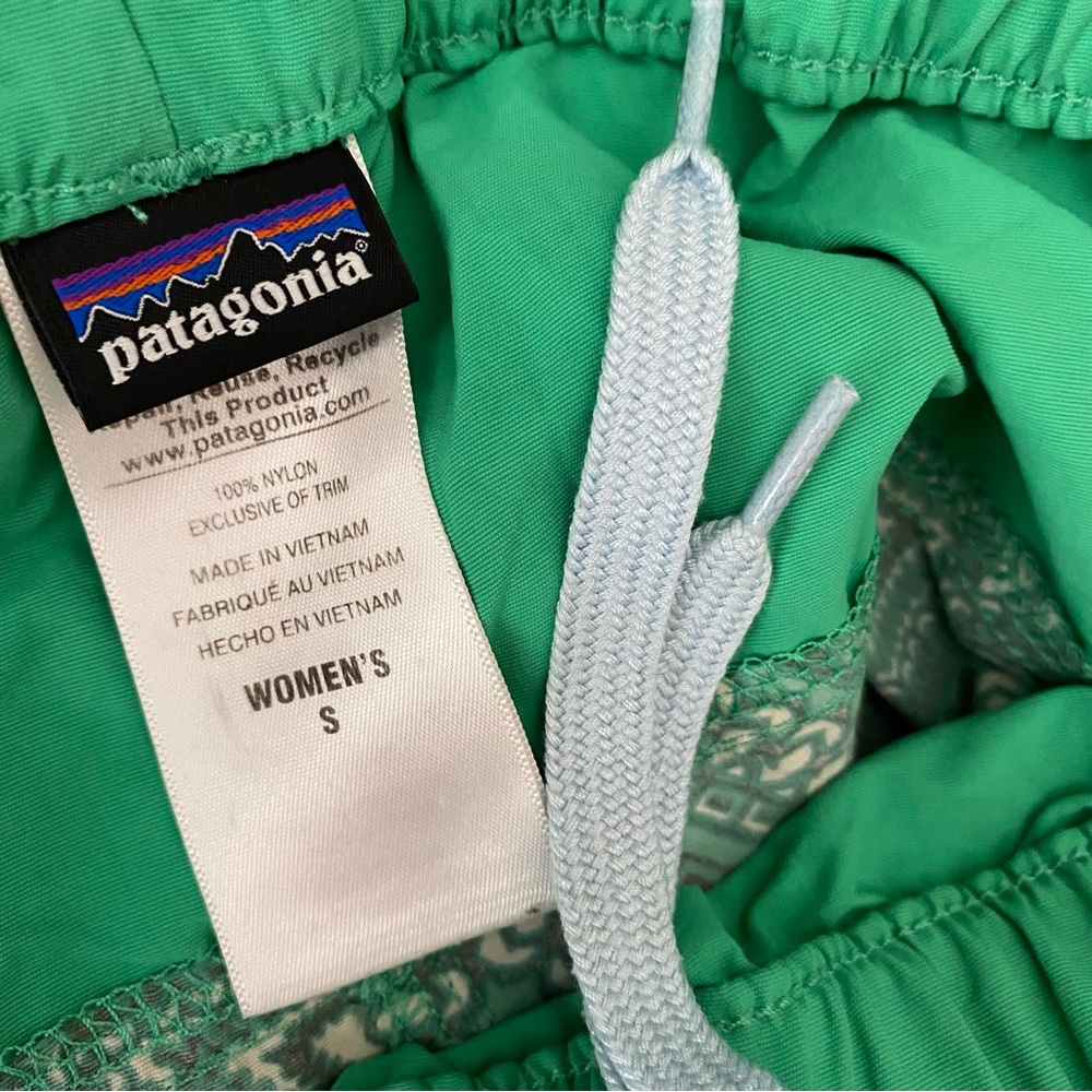 Patagonia Two Tone Green Paisley Active Mini Skirt Nylon Athletic - Picture 7 of 7